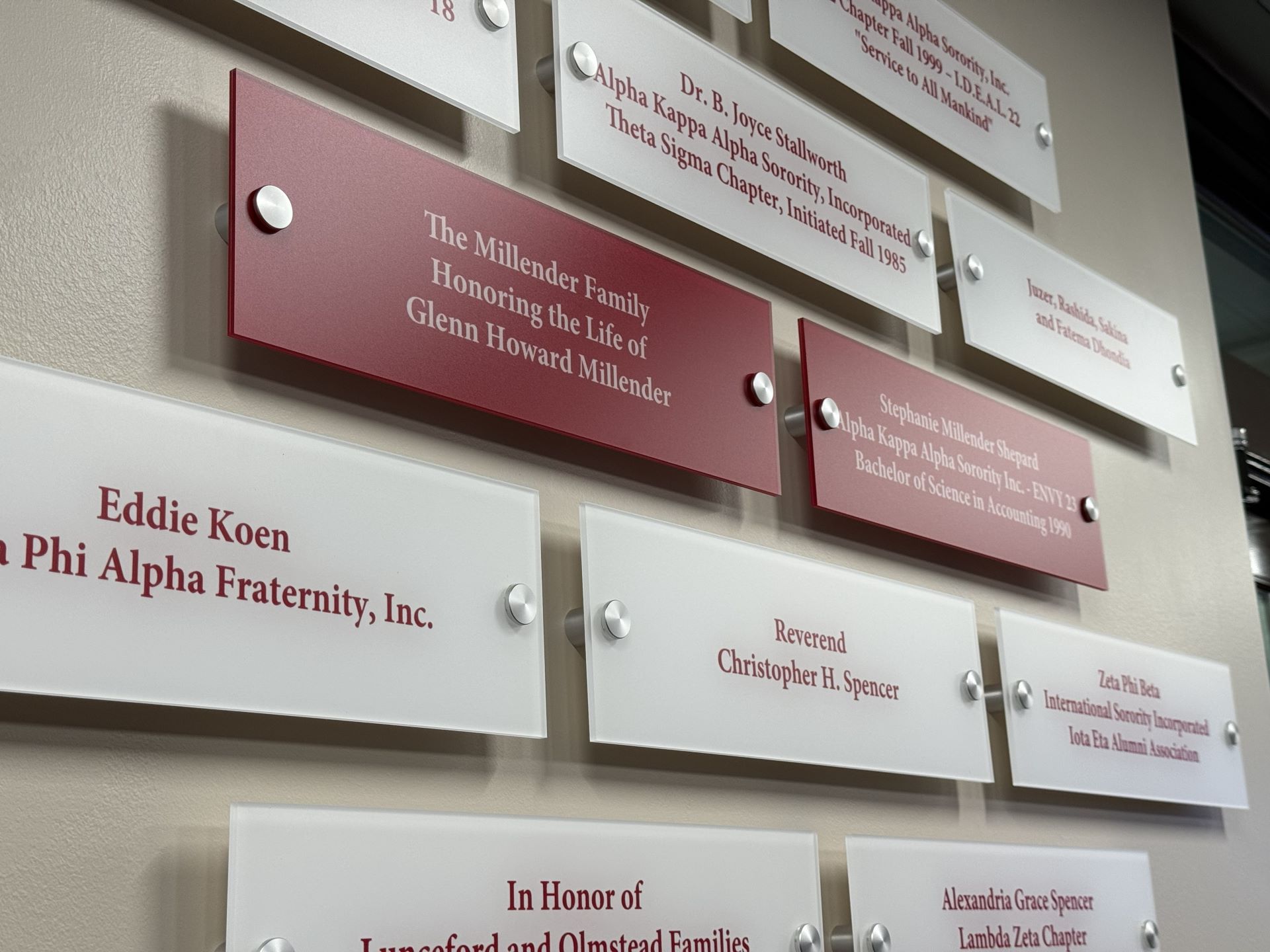 A picture of Previous Donation Quotes on Plaque